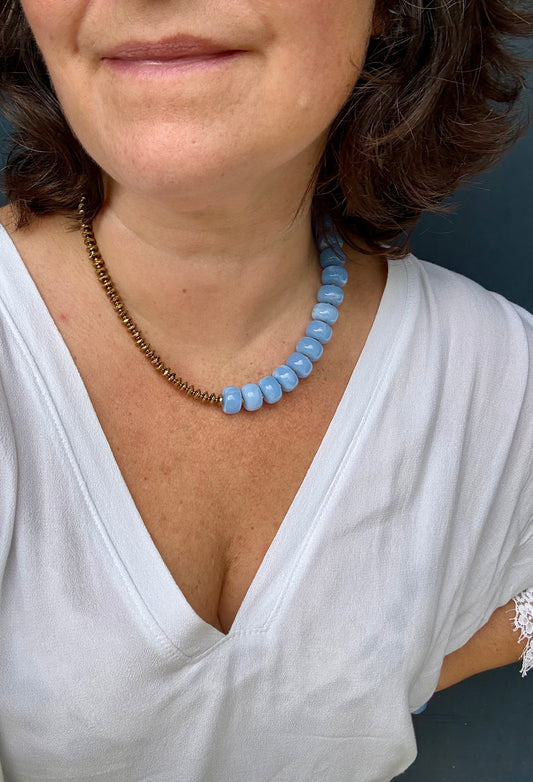 AZULEJO - Collier bleu des maison portugaises