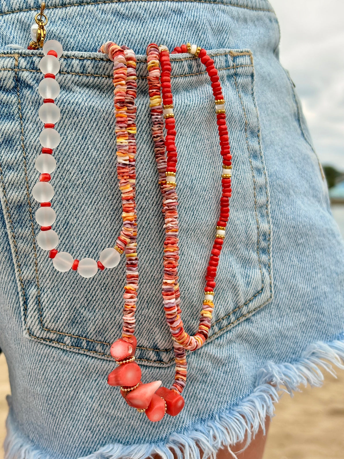 LA DERNIÈRE VAGUE - Collier en bambou & coquillage