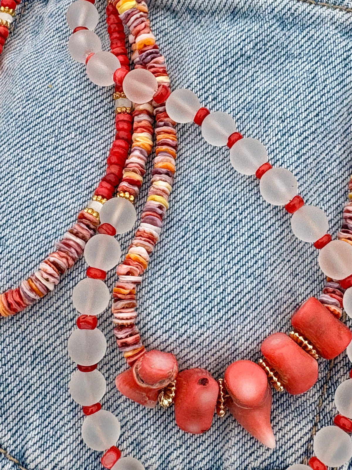 LA DERNIÈRE VAGUE - Collier en bambou & coquillage