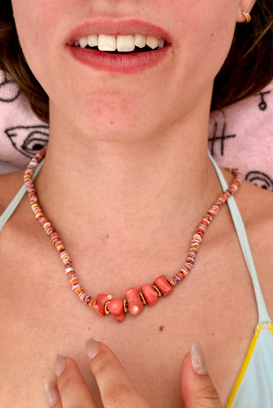 LA DERNIÈRE VAGUE - Collier en bambou & coquillage
