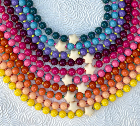 BUBBLY STAR BRILLANT - Collier de perles colorées qui met de bonne humeur