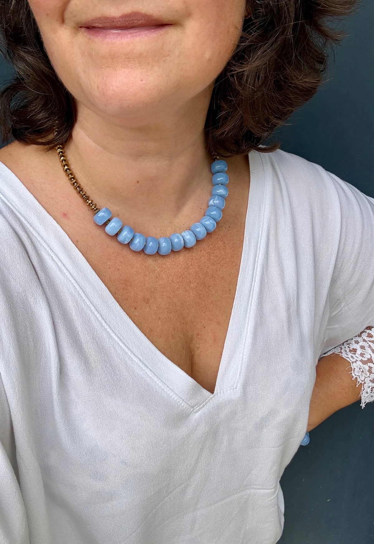 AZULEJO - Collier bleu des maison portugaises
